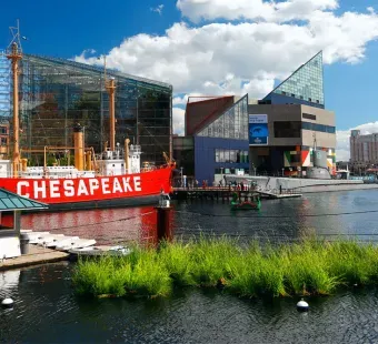Baltimore's Inner Harbor is a hub of activity and attractions, with dining, water taxis, museums and the National Aquarium all within walking distance.