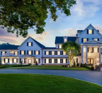 The Oaks Waterfront Hotel near St. Michaels at dusk Photo